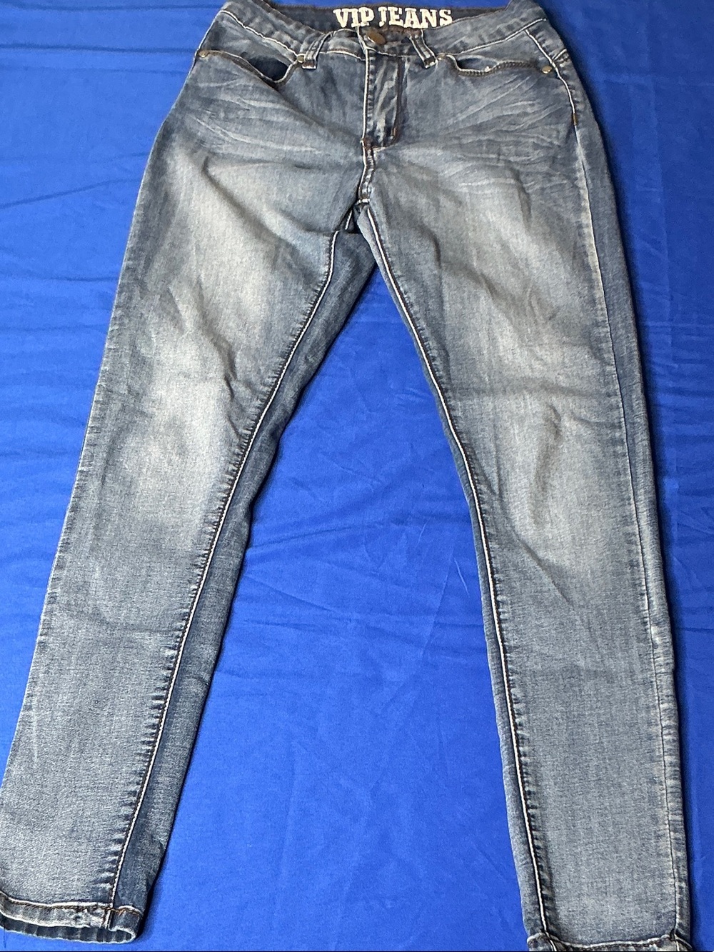 VIP Skinny Jeans in Faded Blue Denim